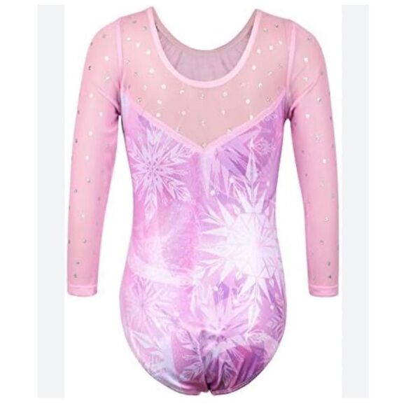 Gymnastics Leotard for Girls 3/4 Sleeve Sequin Mesh Athletic Dancewear size 10 - Picture 2 of 2